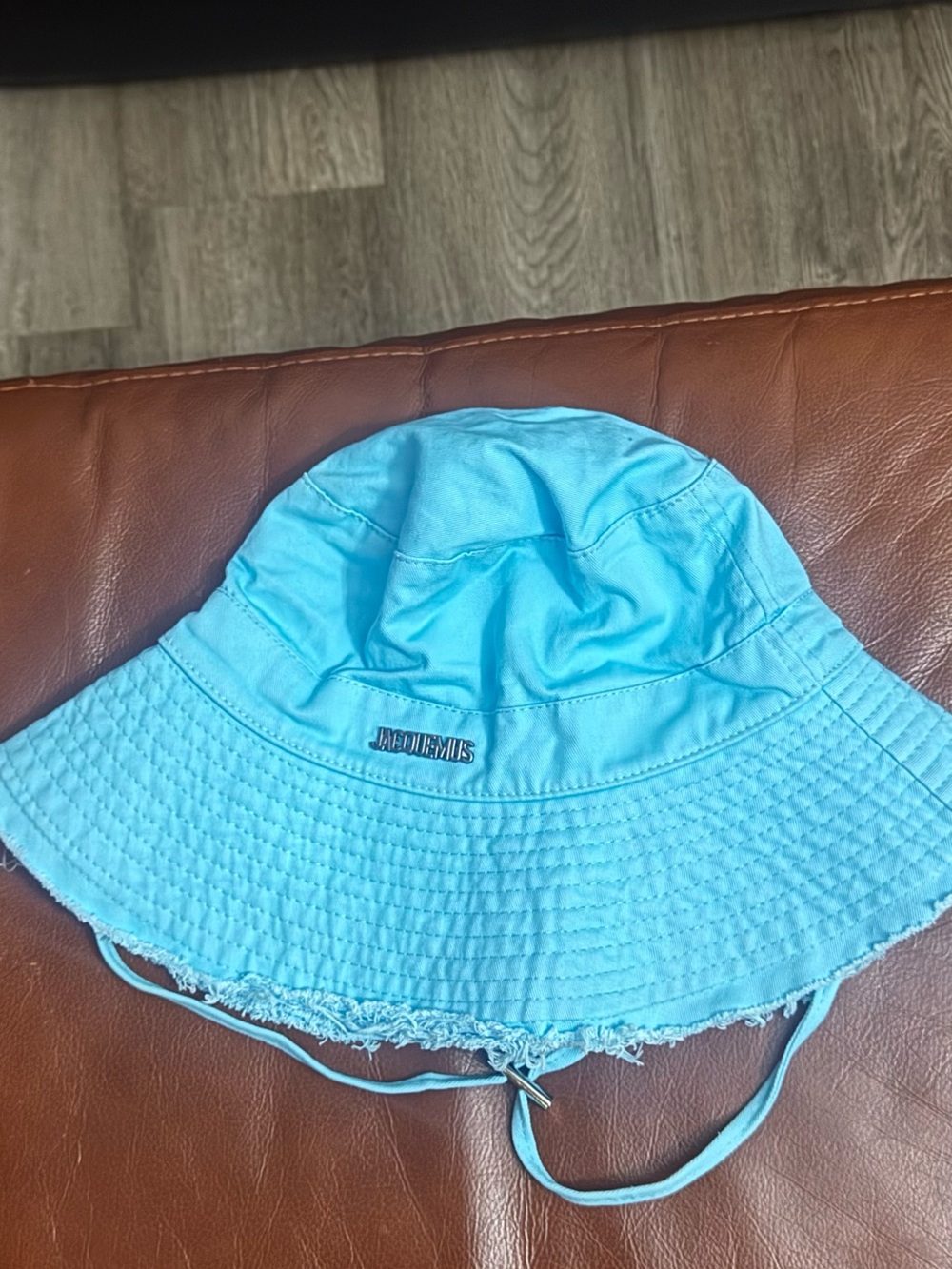 Light Blue Bucket Hat with Chin Strap